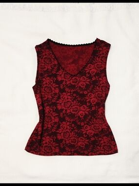 St. Bernard Red and Black Printed Tank Top